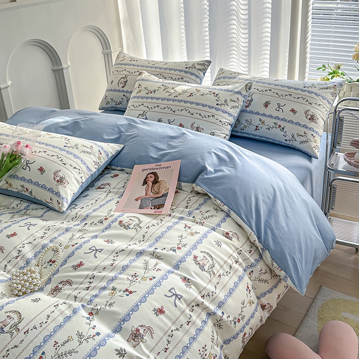 91家纺网 家纺一手货源 找家纺 潮邦创意家居 2025新款全棉13070多风格纯棉四件套 月光序曲