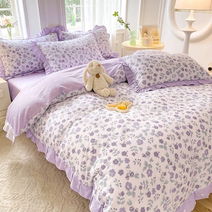 91家纺网 家纺一手货源 找家纺 （总）美达 2025新款韩版全棉四件套单品系列-床裙四件套