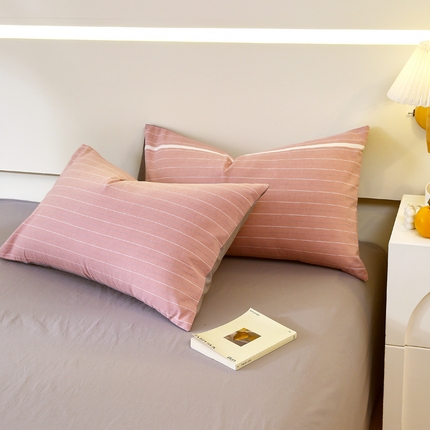 91家纺网 家纺一手货源 找家纺 （总）春皖家纺 2024新款AB版水洗棉系列单枕套-风格1
