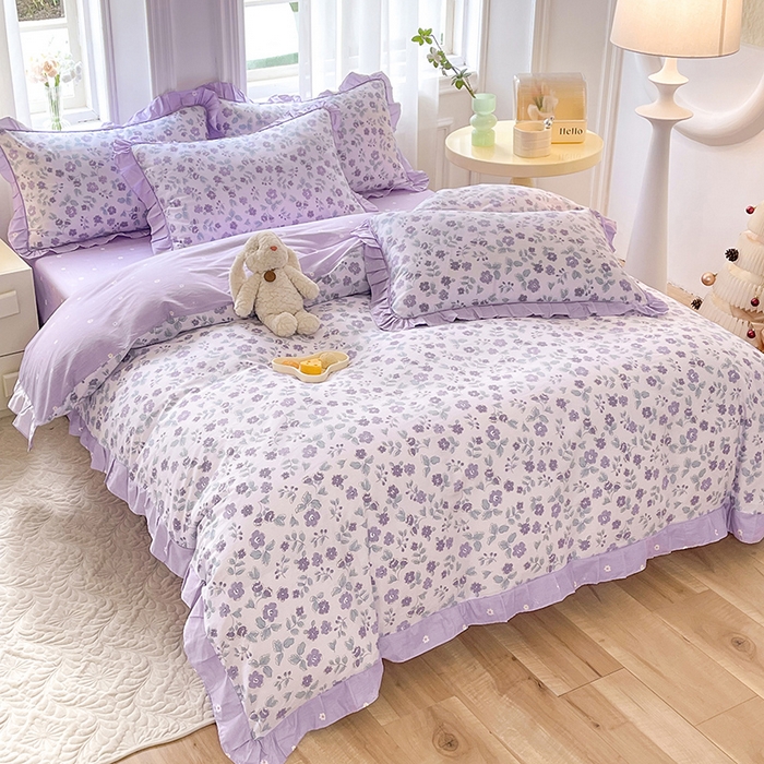 91家纺网 家纺一手货源 找家纺 美达家纺 2025新款韩版全棉四件套单品系列 床单款四件套 香季