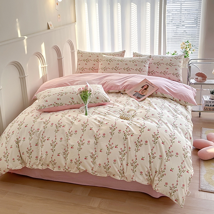 91家纺网 家纺一手货源 找家纺 潮邦创意家居 2025新款全棉13070多风格纯棉四件套 兰香入梦