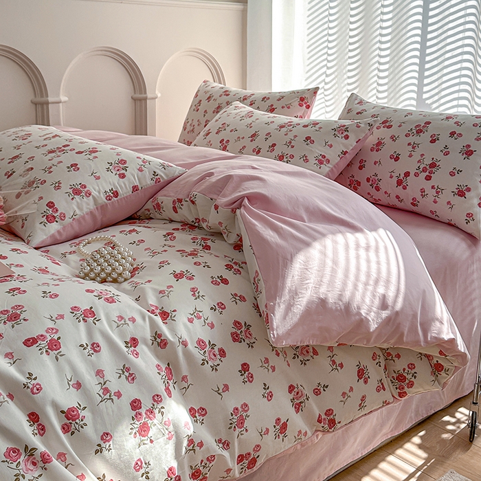 91家纺网 家纺一手货源 找家纺 潮邦创意家居 2025新款全棉13070多风格纯棉四件套 花枝招展