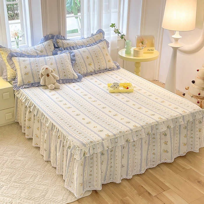 91家纺网 家纺一手货源 找家纺 美达 2025新款韩版全棉四件套单品系列-单床裙 香榭丽舍