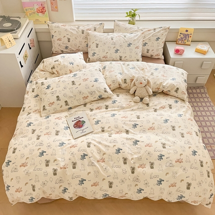 91家纺网 家纺一手货源 找家纺 （总）柠馨 2024新款全棉13376乖萌系列四件套（第六批）