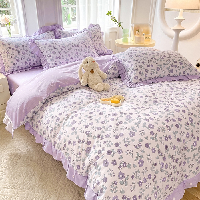 91家纺网 家纺一手货源 找家纺 美达家纺 2025新款韩版全棉四件套单品系列 床单款四件套 香季