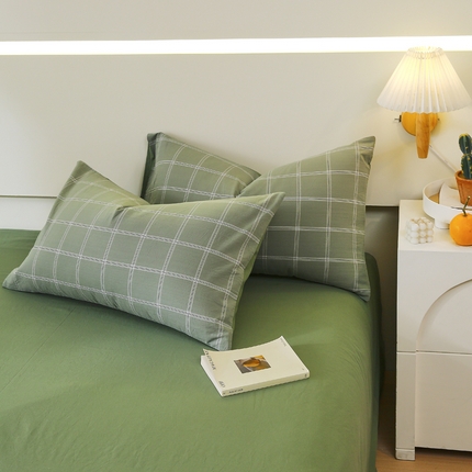 91家纺网 家纺一手货源 找家纺 （总）春皖家纺 2024新款AB版水洗棉系列单枕套-风格1