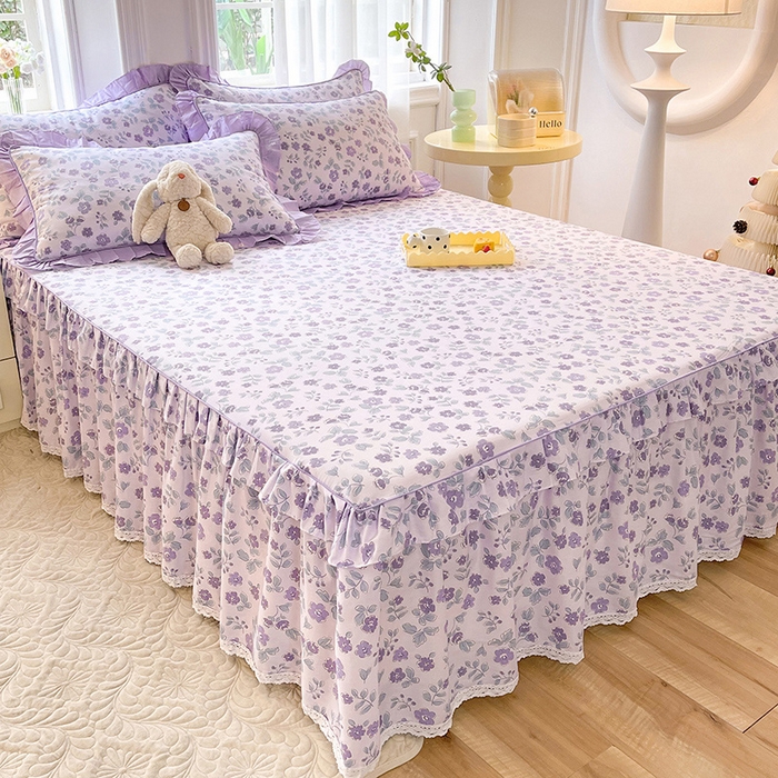 91家纺网 家纺一手货源 找家纺 美达 2025新款韩版全棉四件套单品系列-单床裙 香季