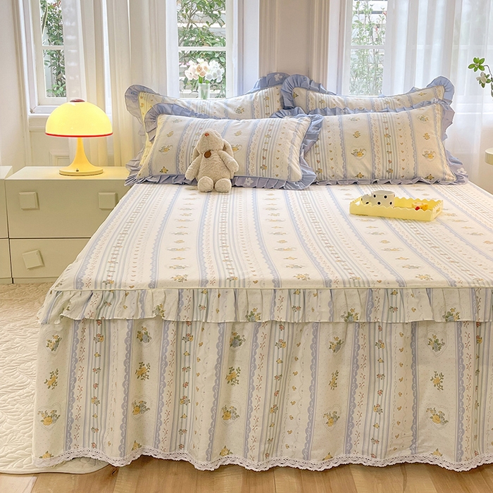 91家纺网 家纺一手货源 找家纺 美达 2025新款韩版全棉四件套单品系列-单床裙 香榭丽舍