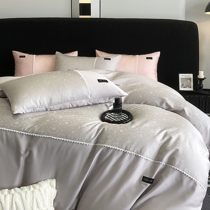 91家纺网 家纺一手货源 找家纺 （总）佳汐蓝家纺 2024新款天丝棉提花花边四件套