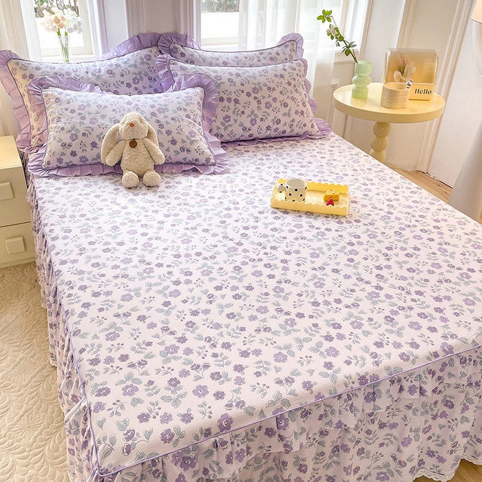 91家纺网 家纺一手货源 找家纺 美达 2025新款韩版全棉四件套单品系列-单床裙 香季