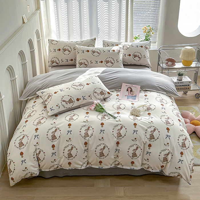 91家纺网 家纺一手货源 找家纺 潮邦创意家居 2025新款全棉13070多风格纯棉四件套 比菲兔