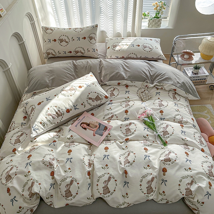 91家纺网 家纺一手货源 找家纺 潮邦创意家居 2025新款全棉13070多风格纯棉四件套 比菲兔