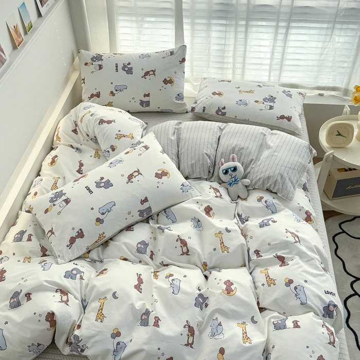 91家纺网 家纺一手货源 找家纺 潮邦创意家居 2025新款全棉13070多风格纯棉四件套 告白气球