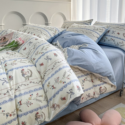 潮邦创意家居 2025新款全棉13070多风格纯棉四件套 月光序曲
