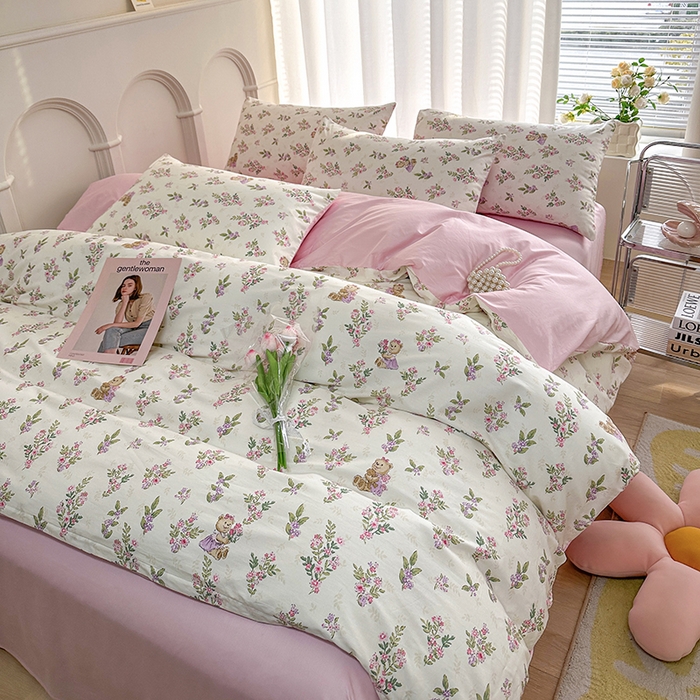 91家纺网 家纺一手货源 找家纺 潮邦创意家居 2025新款全棉13070多风格纯棉四件套 花萃清风