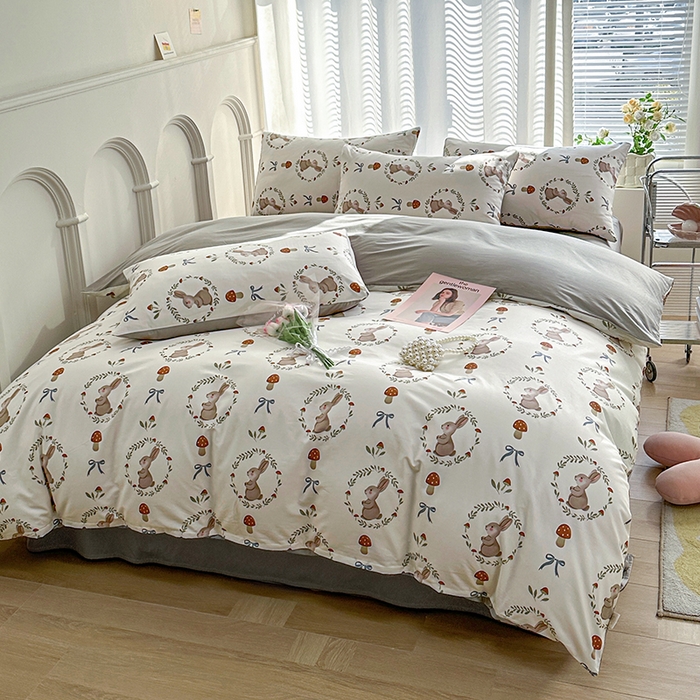 91家纺网 家纺一手货源 找家纺 潮邦创意家居 2025新款全棉13070多风格纯棉四件套 比菲兔