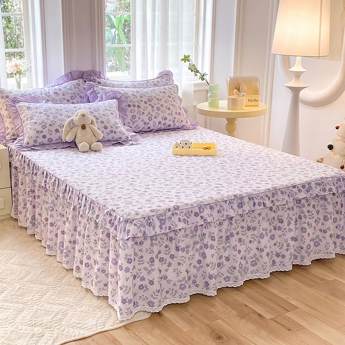 91家纺网 家纺一手货源 找家纺 美达 2025新款韩版全棉四件套单品系列-单床裙 香季