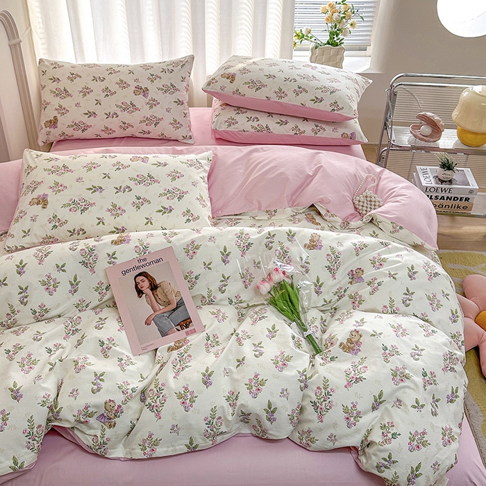 91家纺网 家纺一手货源 找家纺 潮邦创意家居 2025新款全棉13070多风格纯棉四件套 花萃清风