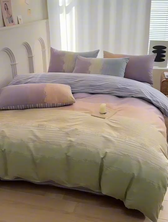 91家纺网 家纺一手货源 找家纺 潮邦创意家居 2025新款全棉13070多风格纯棉四件套 多巴胺