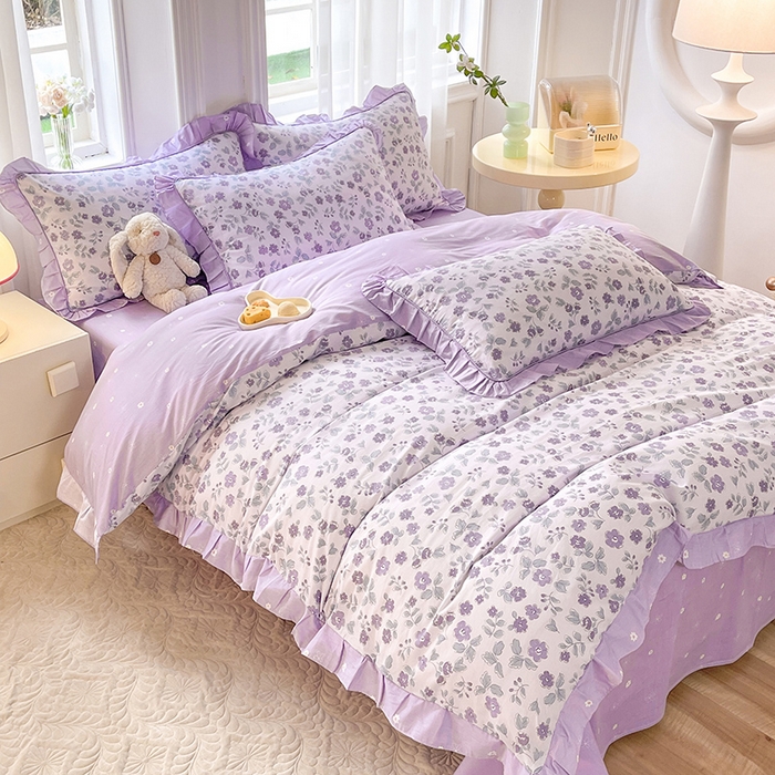 91家纺网 家纺一手货源 找家纺 美达家纺 2025新款韩版全棉四件套单品系列 床单款四件套 香季