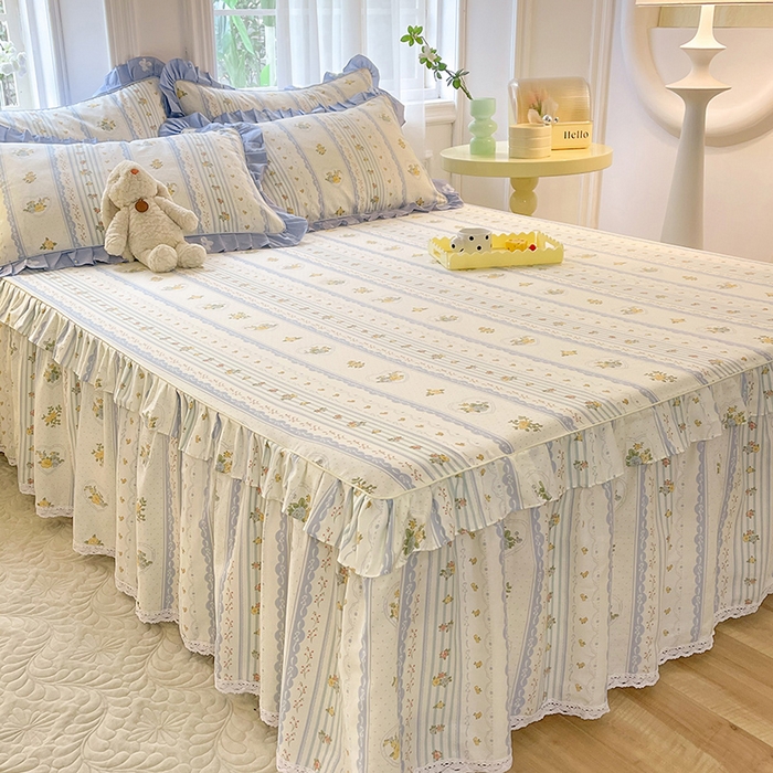 91家纺网 家纺一手货源 找家纺 美达 2025新款韩版全棉四件套单品系列-单床裙 香榭丽舍