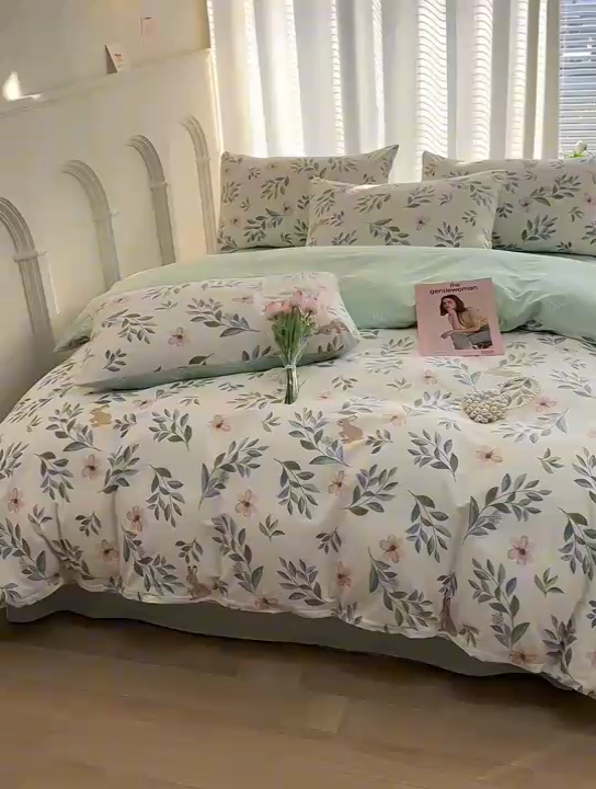 91家纺网 家纺一手货源 找家纺 潮邦创意家居 2025新款全棉13070多风格纯棉四件套-花卉小清新系列 轻纱曼舞