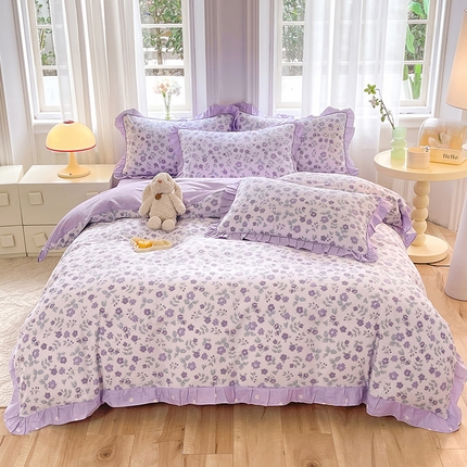 91家纺网 家纺一手货源 找家纺 （总）美达家纺 2025新款韩版全棉四件套单品系列 床单款四件套