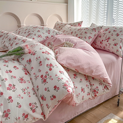 91家纺网 家纺一手货源 找家纺 潮邦创意家居 2025新款全棉13070多风格纯棉四件套-花卉小清新系列 花枝招展