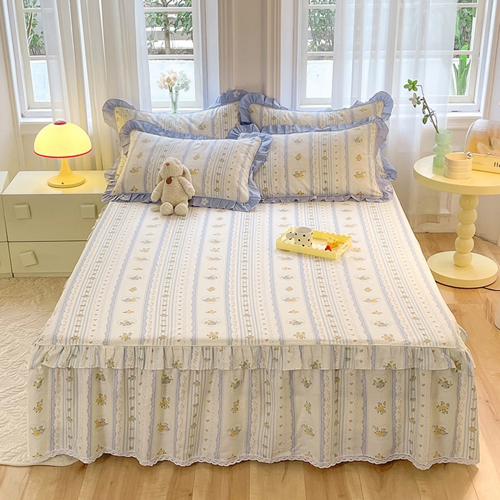 91家纺网 家纺一手货源 找家纺 （总）美达家纺 2025新款韩版全棉四件套单品系列 单床裙