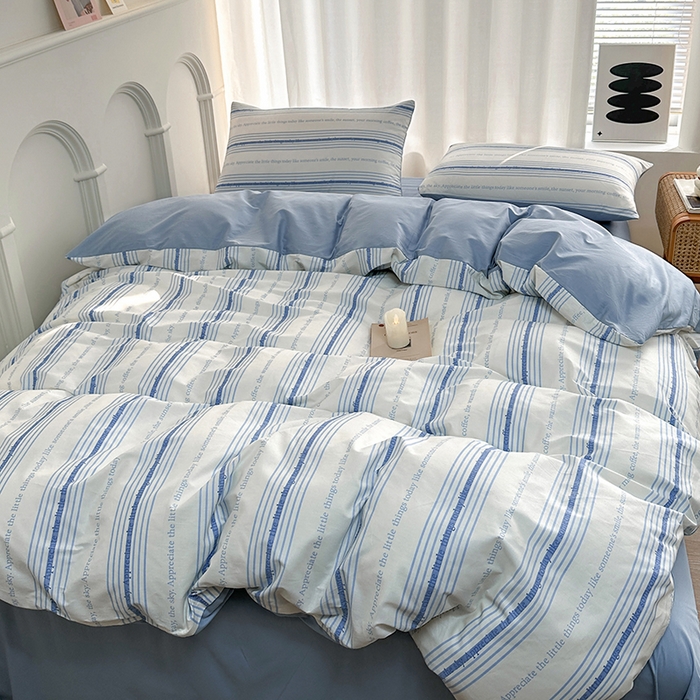 91家纺网 家纺一手货源 找家纺 潮邦创意家居 2025新款全棉13070多风格纯棉四件套 自由线条