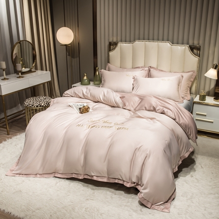 91家纺网 家纺一手货源 找家纺 （总）绒世界 2024新品水洗真丝绣花盛夏系列单被套四件套