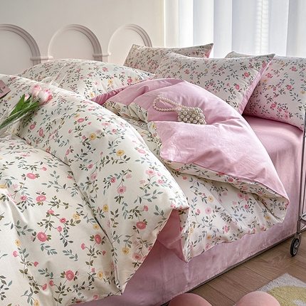 潮邦创意家居 2025新款全棉13070多风格纯棉四件套 细雨碎