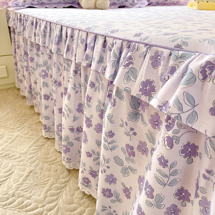 91家纺网 家纺一手货源 找家纺 美达 2025新款韩版全棉四件套单品系列-单床裙 香季