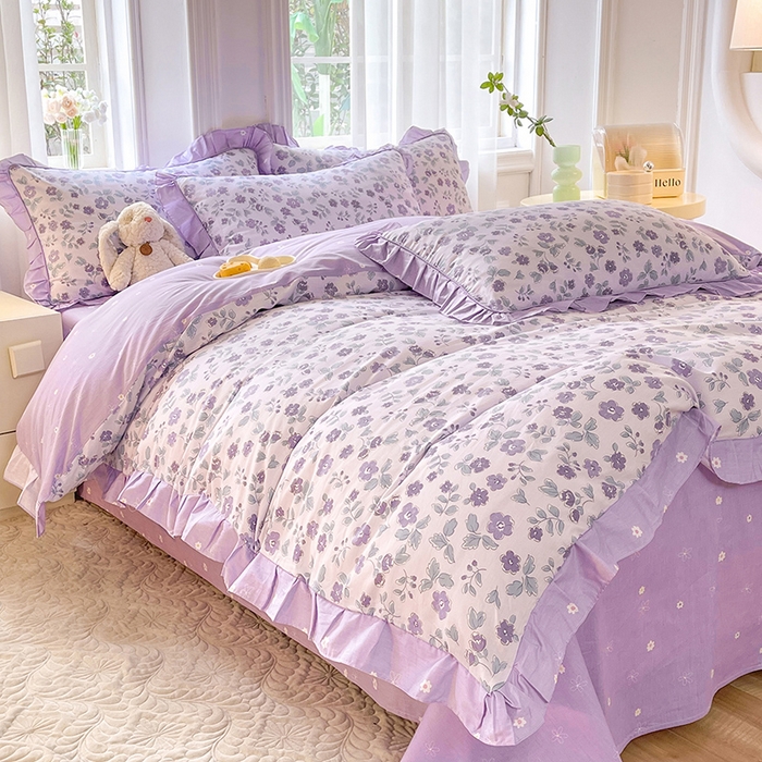 91家纺网 家纺一手货源 找家纺 美达家纺 2025新款韩版全棉四件套单品系列 床单款四件套 香季