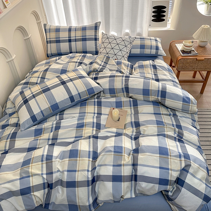 91家纺网 家纺一手货源 找家纺 潮邦创意家居 2025新款全棉13070多风格纯棉四件套-简约条格系列 香格里拉