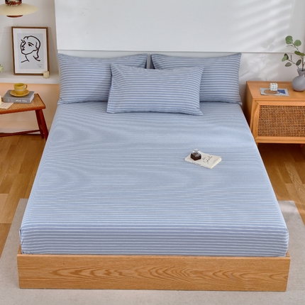 91家纺网 家纺一手货源 找家纺 （总）春皖家纺 2024新款AB版水洗棉系列单床笠A版-风格1