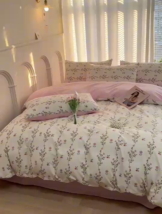 91家纺网 家纺一手货源 找家纺 潮邦创意家居 2025新款全棉13070多风格纯棉四件套 兰香入梦