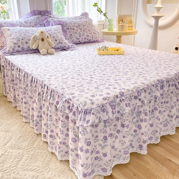 91家纺网 家纺一手货源 找家纺 美达 2025新款韩版全棉四件套单品系列-单床裙 香季