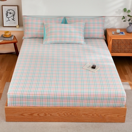 91家纺网 家纺一手货源 找家纺 （总）春皖家纺 2024新款AB版水洗棉系列单床笠A版-风格1