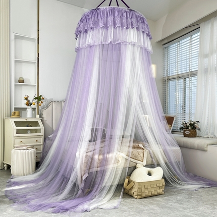 91家纺网 家纺一手货源 找家纺 (总) 夏彩 新款88566双层纱遮光顶吊顶蚊帐