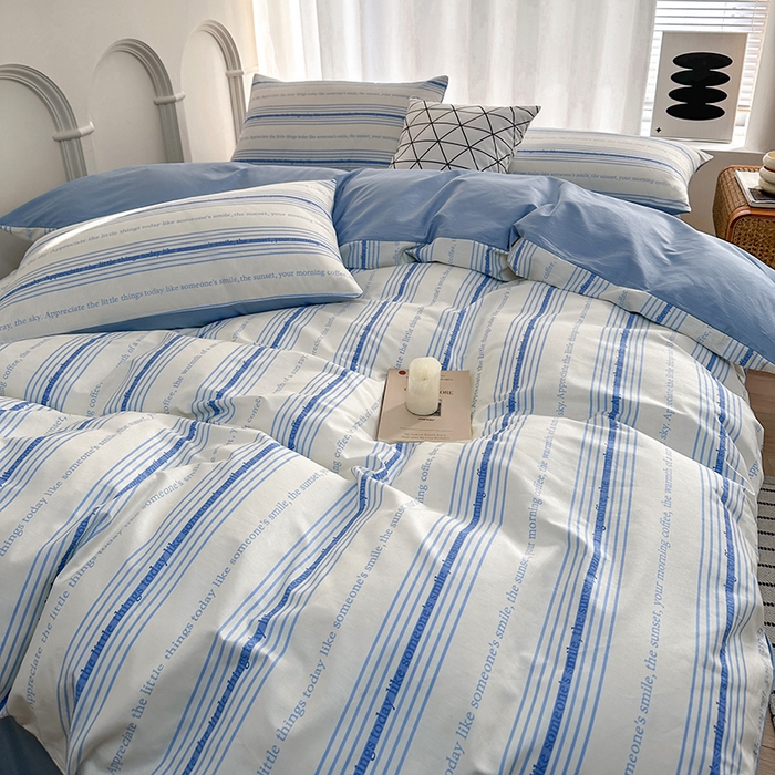 91家纺网 家纺一手货源 找家纺 潮邦创意家居 2025新款全棉13070多风格纯棉四件套 自由线条