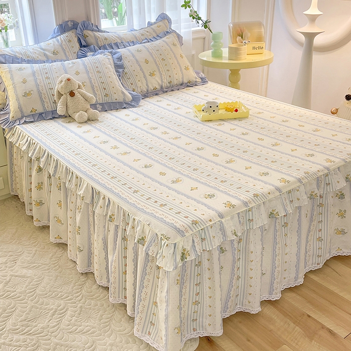 91家纺网 家纺一手货源 找家纺 美达 2025新款韩版全棉四件套单品系列-单床裙 香榭丽舍