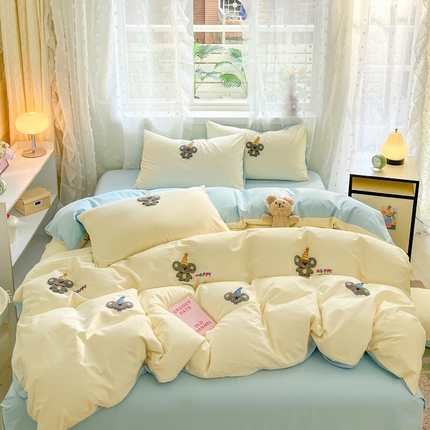 丽涵家纺 2025新品全棉纯色毛巾绣可爱卡通四件套 散版-小考拉