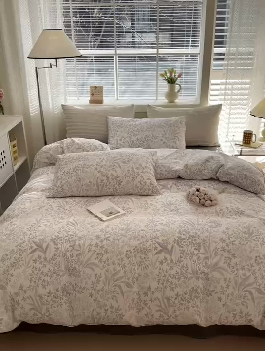 91家纺网 家纺一手货源 找家纺 怡家居 2024新款全棉印花第二批碎花类四件套 枝上花