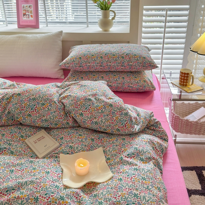 91家纺网 家纺一手货源 找家纺 怡家居 2024新款全棉印花第二批碎花类四件套 花绘