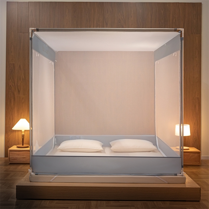 91家纺网 家纺一手货源 找家纺 （总）佳梦家纺 2023新款方顶烫画坐床蚊帐