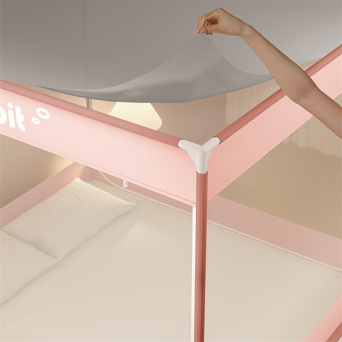 91家纺网 家纺一手货源 找家纺 佳梦家纺 2024新款方顶坐床蚊帐系列 柠檬烫画系列 萌小雅