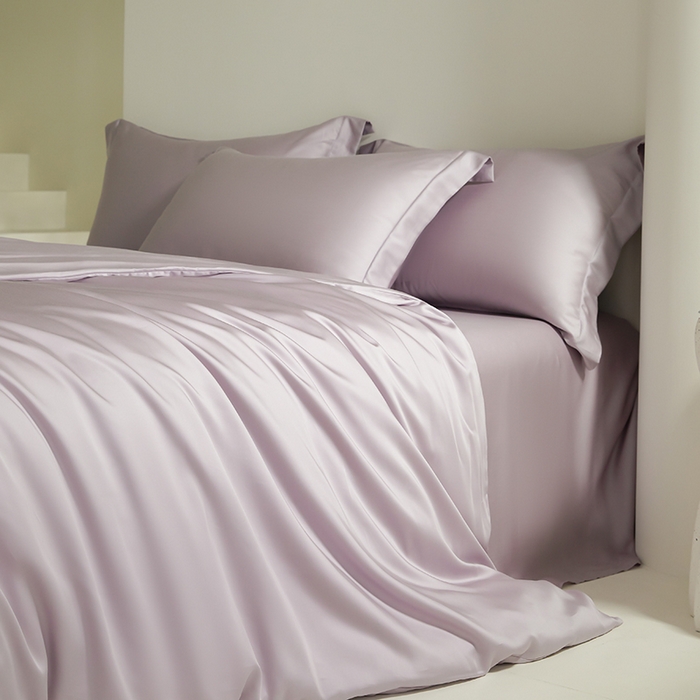 91家纺网 家纺一手货源 找家纺 （总）618家纺 2024新款A类60S100支兰精天丝四件套-简约系列 天丝简约蓝莲紫