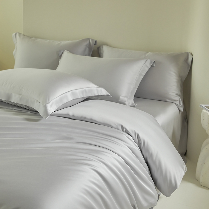 91家纺网 家纺一手货源 找家纺 （总）618家纺 2024新款A类60S100支兰精天丝四件套-简约系列 天丝简约银河灰