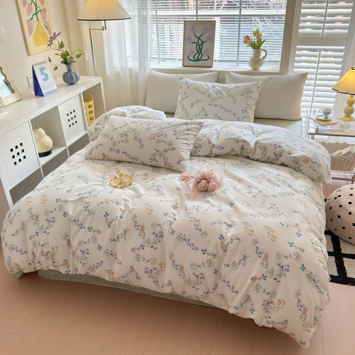 91家纺网 家纺一手货源 找家纺 怡家居 2024新款全棉印花第二批碎花类四件套 蓝色妖姬